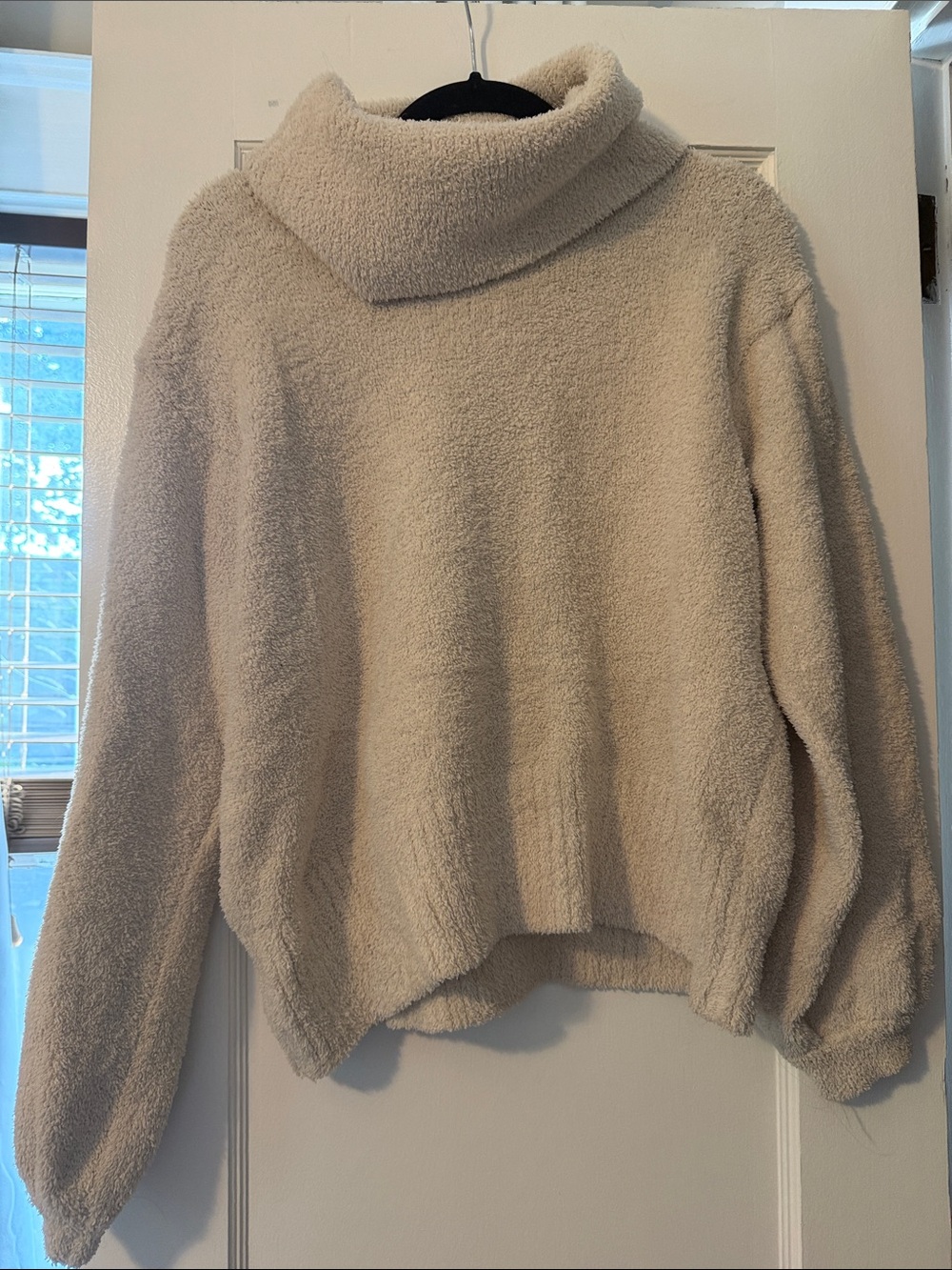 Cozy Turtleneck Plush Sweater - Cream